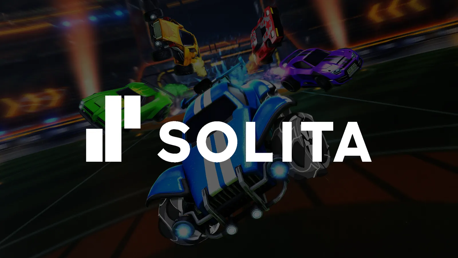 Solitan logo Rocket League -pelikuvan päällä.